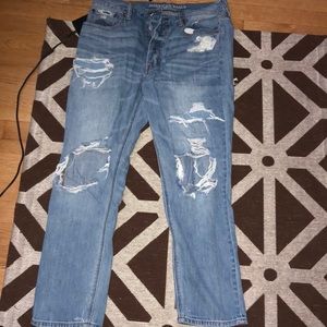 Light Wash Ripped Boyfriend Jeans American Eagle